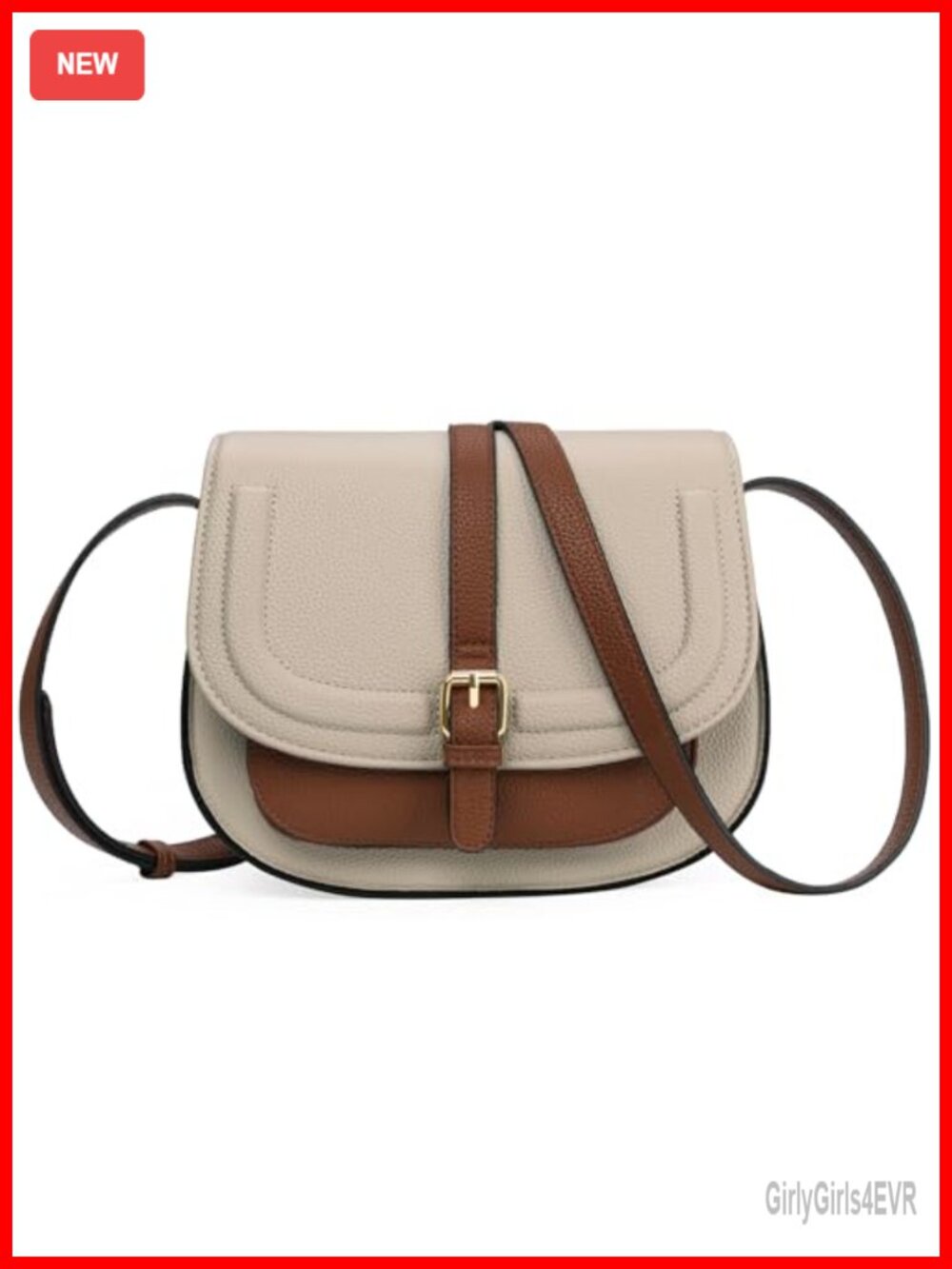 Vegan Leather Crossbody Bag Saddle Shoulder Purse Boho Adjustable Strap
